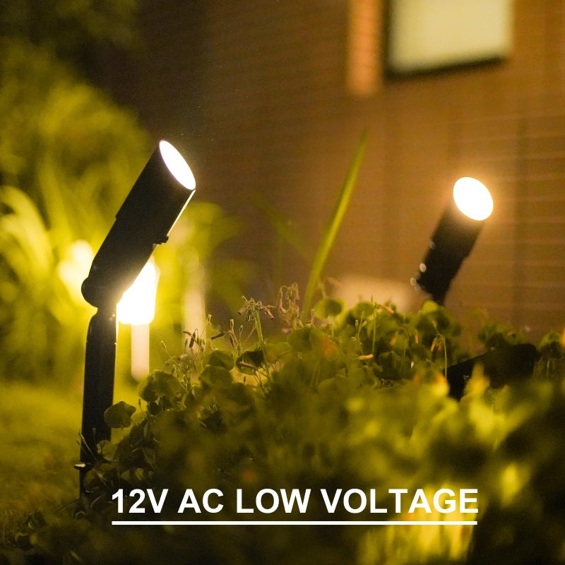 GOODSMANN Landscape Lighting Low Voltage Spotlight 20 Watts Halogen Landscape Lights with Metal Stake and Connector 176 Lumens 3000K for Outdoor Lighting Pathway Lawn Garden (8 Pack) 9920-9603-08 - Image 3